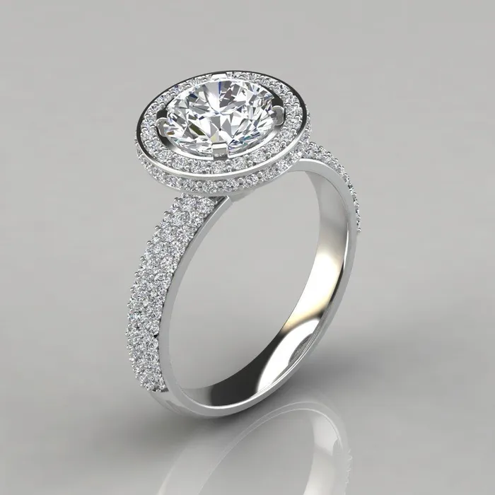 Rings GB Round Natural Earth Mined Diamond Engagement Ring 23 Carats