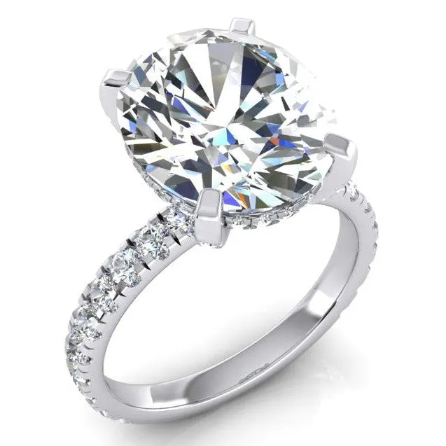 Rings HarryChadEntcom Big Oval 12 Carats Lab Grown Diamond Ring And Band Set Rings HarryChadEntcom Big Oval 12 Carats Lab Grown Diamond Ring And Band Set