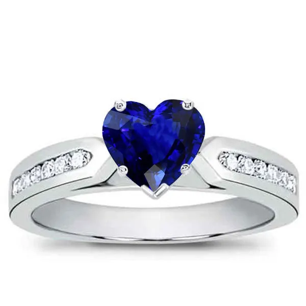 Rings HarryChadEntcom Blue Sapphire Gemstone Ring Heart Round Natural Earth Mined Diamonds 250 Carats Gold Rings HarryChadEntcom Blue Sapphire Gemstone Ring Heart Round Natural Earth Mined Diamonds 250 Carats Gold
