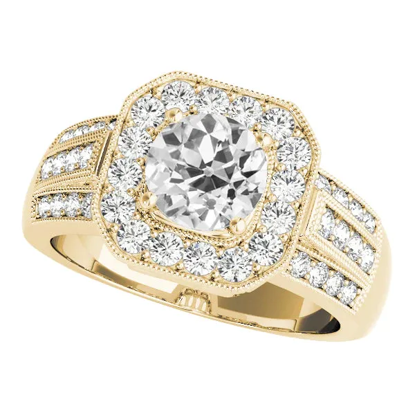 Rings HarryChadEntcom Gold Halo Ring Round Old Miner Natural Earth Mined Diamond Thick Shank 450 Carats Rings HarryChadEntcom Gold Halo Ring Round Old Miner Natural Earth Mined Diamond Thick Shank 450 Carats