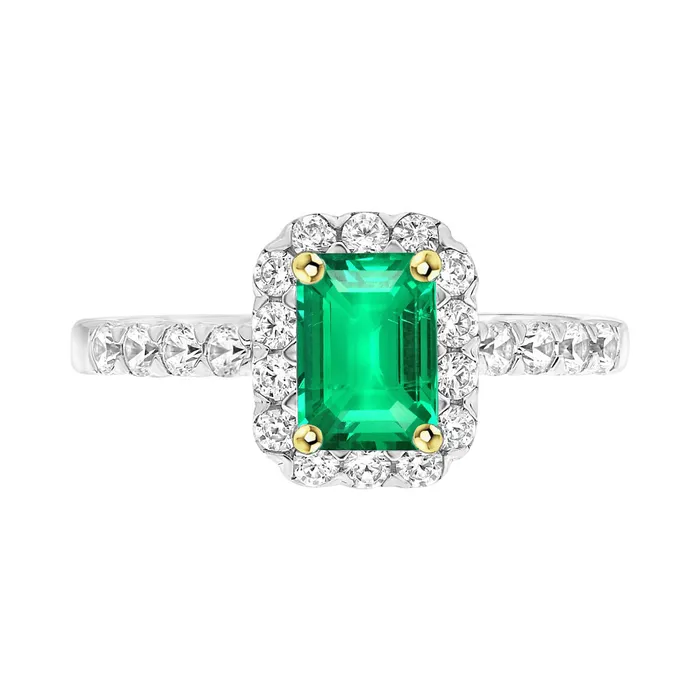 Rings HarryChadEntcom Green Emerald With Diamond Halo Wedding Ring Womens Jewelry Rings HarryChadEntcom Green Emerald With Diamond Halo Wedding Ring Womens Jewelry