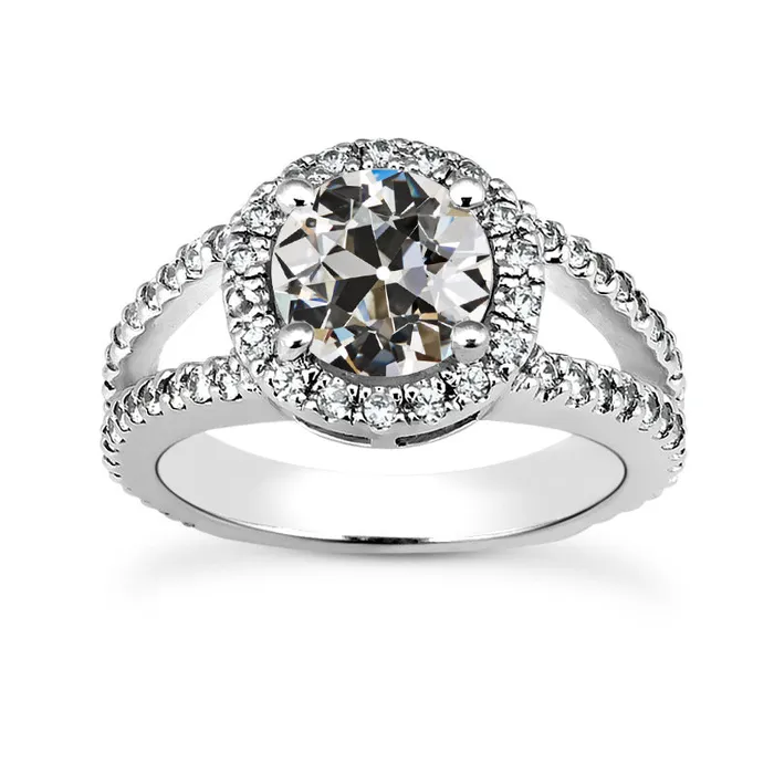 Rings HarryChadEntcom Halo Ring Old Mine Cut Natural Earth Mined Diamond 14K Gold Split Shank 475 Carats Rings HarryChadEntcom Halo Ring Old Mine Cut Natural Earth Mined Diamond 14K Gold Split Shank 475 Carats