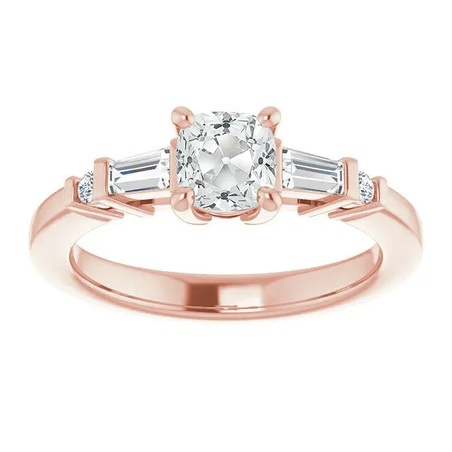 Rings HarryChadEntcom Ladies Cushion Old Cut Natural Earth Mined Diamond Ring 450 Carats Prong Set Gold 14K Rings HarryChadEntcom Ladies Cushion Old Cut Natural Earth Mined Diamond Ring 450 Carats Prong Set Gold 14K