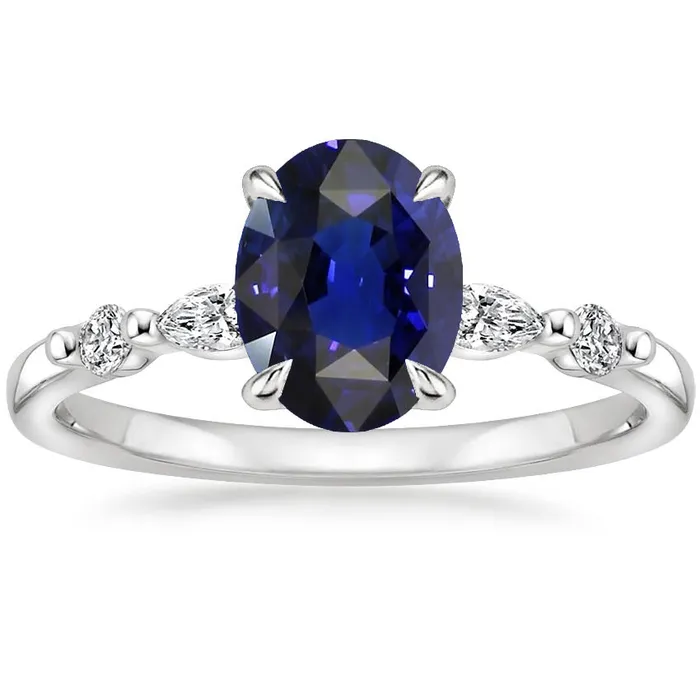 Rings HarryChadEntcom Ladies Solitaire With Accents Ring Blue Sapphire Natural Earth Mined Diamonds 4 Carats Rings HarryChadEntcom Ladies Solitaire With Accents Ring Blue Sapphire Natural Earth Mined Diamonds 4 Carats