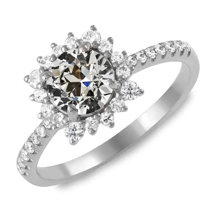 Rings HarryChadEntcom Round Old Cut Natural Earth Mined Diamond Halo Ring With Accents Flower Style 450 Carats Rings HarryChadEntcom Round Old Cut Natural Earth Mined Diamond Halo Ring With Accents Flower Style 450 Carats