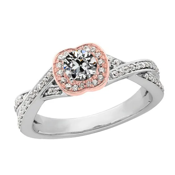 Rings HarryChadEntcom Two Tone Round Old Mine Cut Genuine Natural Earth Mined Diamond Ring Crossover Style 350 Carats Rings HarryChadEntcom Two Tone Round Old Mine Cut Genuine Natural Earth Mined Diamond Ring Crossover Style 350 Carats