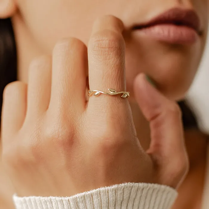 Rings Hey Happiness Laurel Ring Sterling Silver Gold Rings Hey Happiness Laurel Ring Sterling Silver Gold