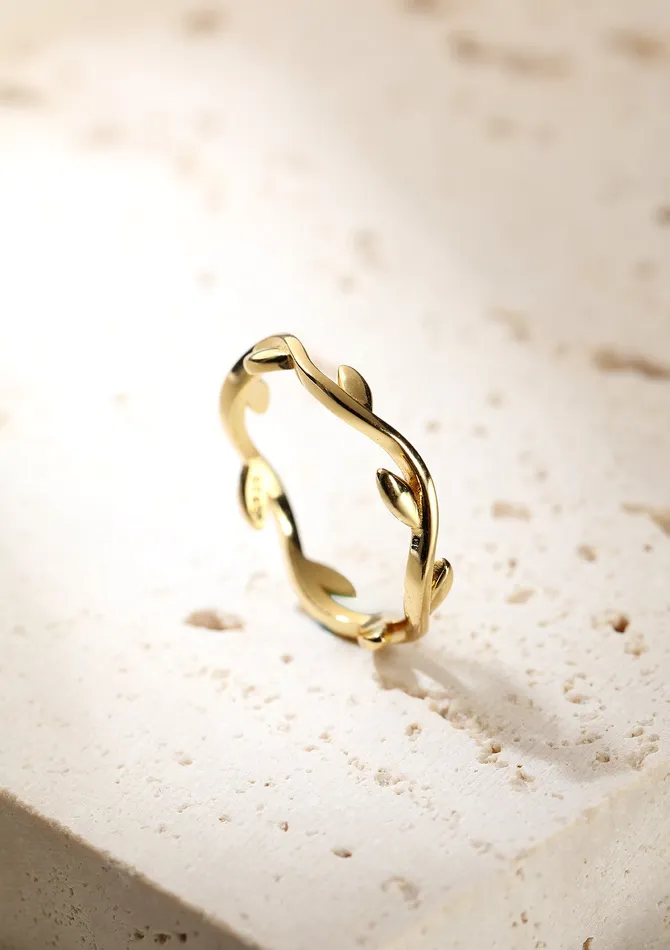 Rings Hey Happiness Laurel Ring Sterling Silver Gold Rings Hey Happiness Laurel Ring Sterling Silver Gold