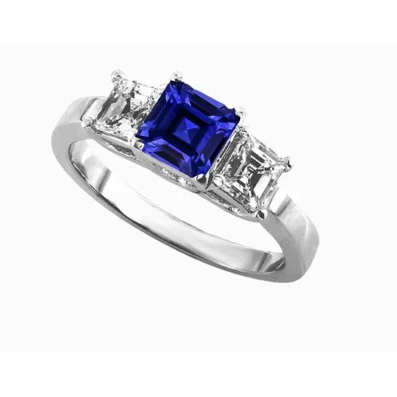 Rings Ladies Asscher Natural Earth Mined Diamond Ring Ceylon Sapphire 3 Stone Jewelry 2 Carats HarryChadEntcom Rings Ladies Asscher Natural Earth Mined Diamond Ring Ceylon Sapphire 3 Stone Jewelry 2 Carats HarryChadEntcom