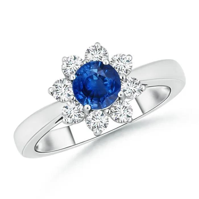 Rings Sapphire And Natural Earth Mined Diamonds Round Cut 245 Ct Wedding Ring White Gold 14K GB Rings Sapphire And Natural Earth Mined Diamonds Round Cut 245 Ct Wedding Ring White Gold 14K GB