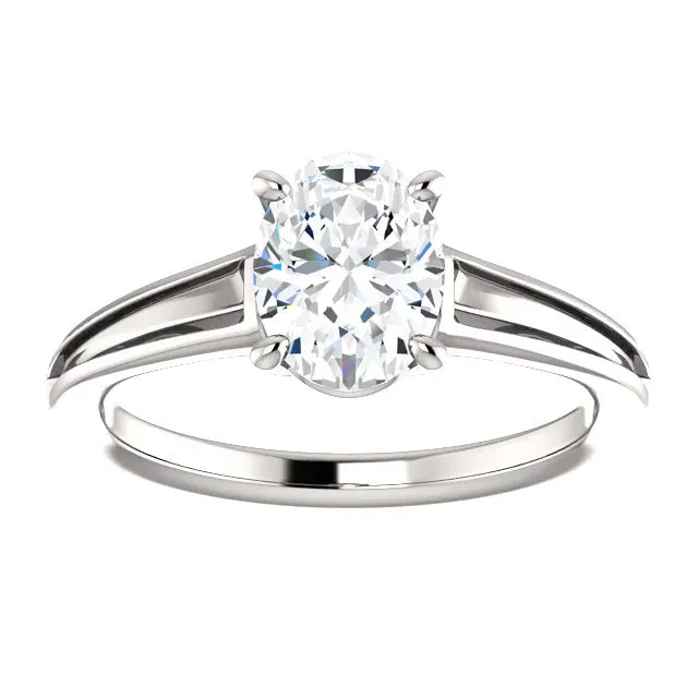 Rings Solitaire Natural Earth Mined Diamond Engagement Ring 350 Carats 4 Prongs Oval Cut GB