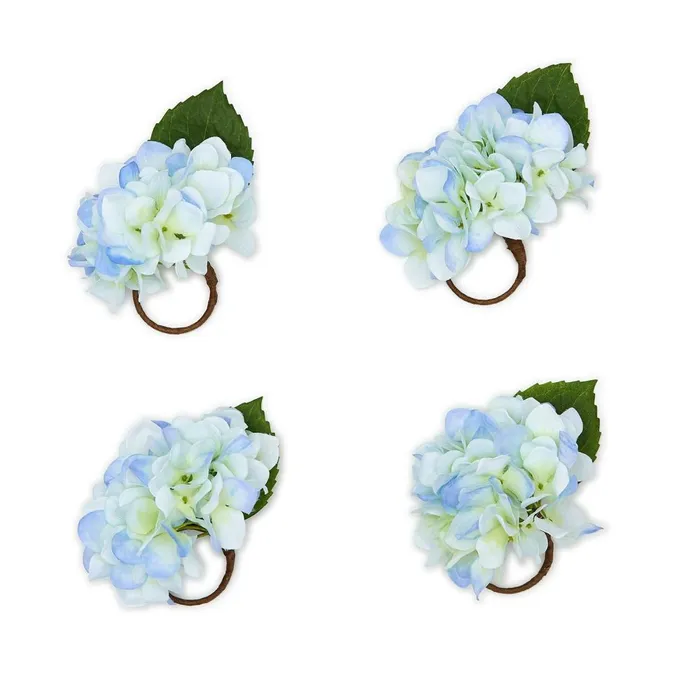 Rings Twos Company Twos Company Hydrangea 8pcs Flower Napkin Ring Holder