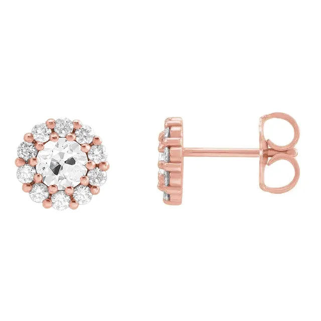 Rose Gold Stud Earrings 75 Carats Old Mine Cut Real Diamond HarryChadEntcom Earrings Rose Gold Stud Earrings 75 Carats Old Mine Cut Real Diamond HarryChadEntcom Earrings