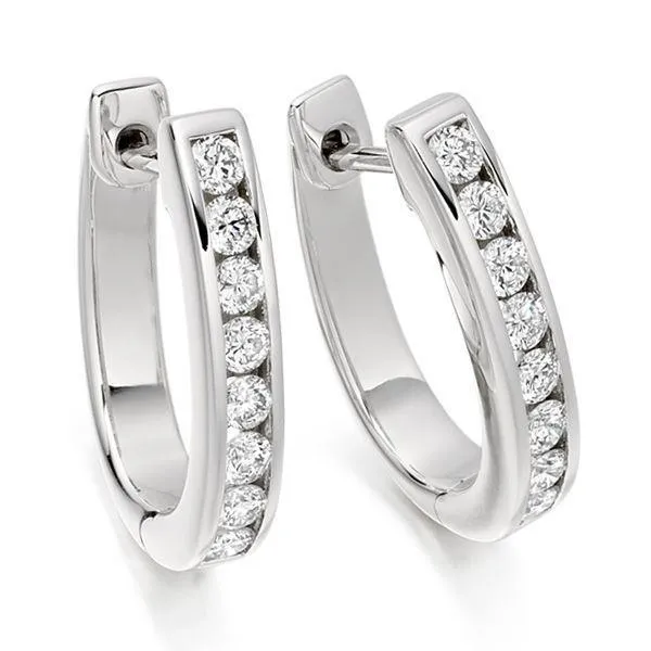 Round Cut Sparkling 3 Ct Natural Earth Mined Diamonds Hoop Earrings 14K White Gold GB Earrings Round Cut Sparkling 3 Ct Natural Earth Mined Diamonds Hoop Earrings 14K White Gold GB Earrings