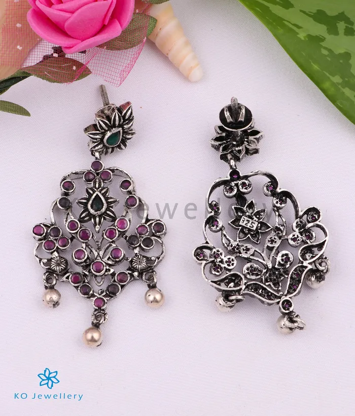 Silversmith Earrings The Kadambari Silver Earrings RedOxidised