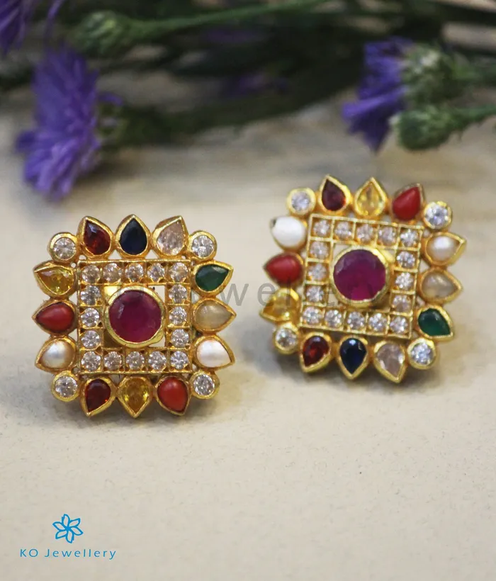 Silversmith Necklaces The Vishruth Silver Navratna Necklace