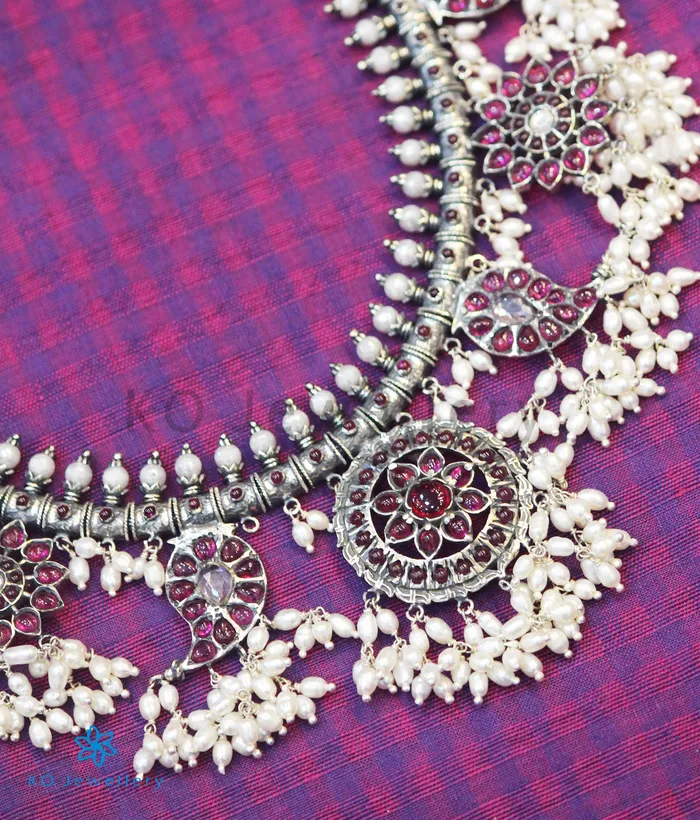 Silversmith The Atyuha Silver Guttapusalu Necklace Oxidised Necklaces