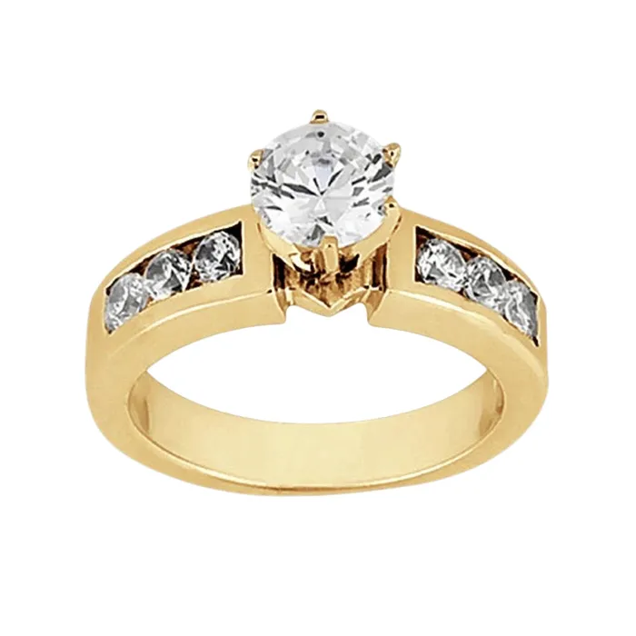 Solitaire With Accent Natural Earth Mined Diamond 215 Carats Ring Yellow Gold 14K GB Rings Solitaire With Accent Natural Earth Mined Diamond 215 Carats Ring Yellow Gold 14K GB Rings