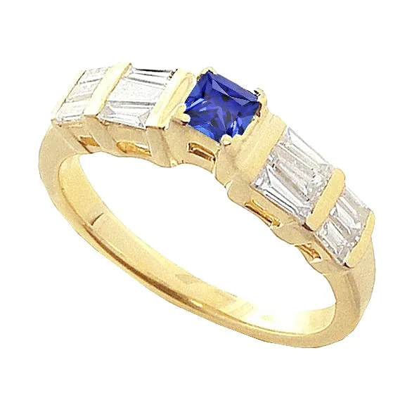 Sri Lanka Blue Sapphire 251 Carat Ring Yellow Gold 14K GB Rings