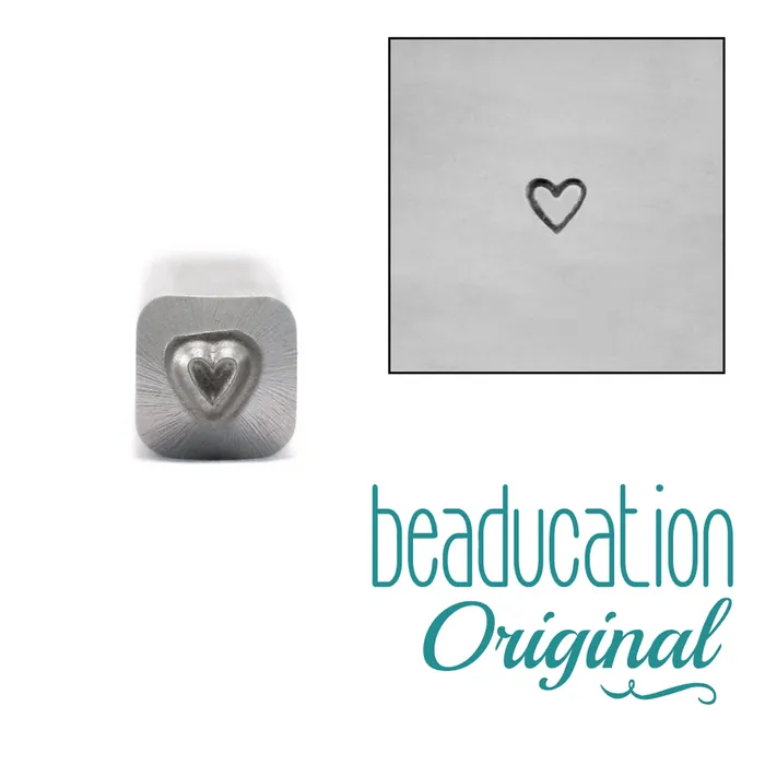 Tall Heart Metal Design Stamp 2mm Beaducation Original DS 14 Necklaces
