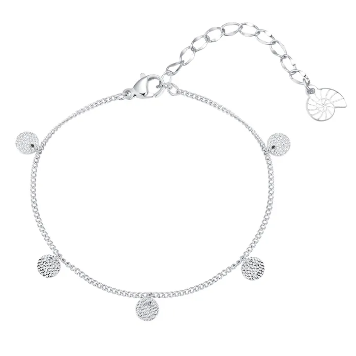 Textured Circle Bracelet Silver Hey Happiness Bracelets