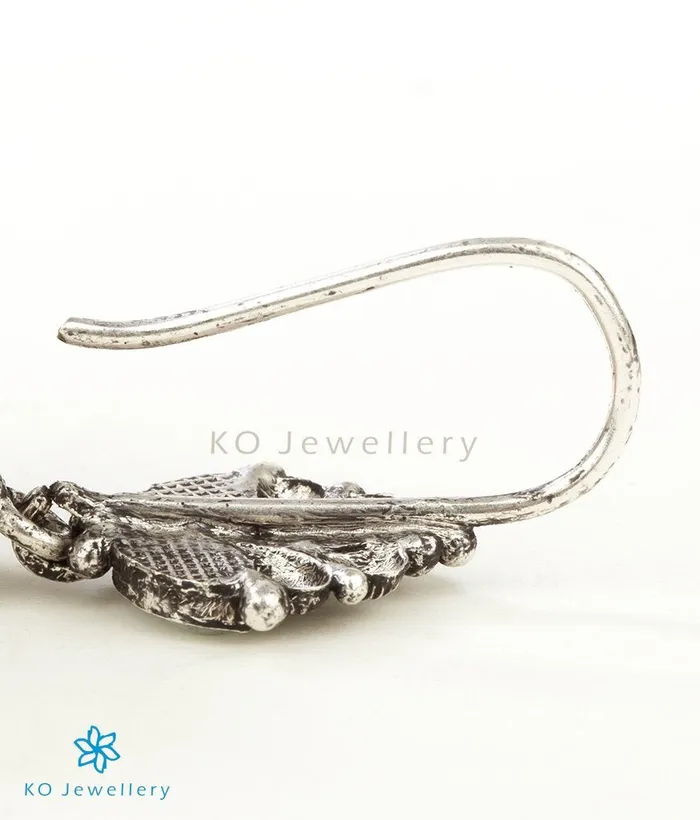 The Adhanika Silver Pearl Jhumka OxidisedPearlHook Silversmith Earrings
