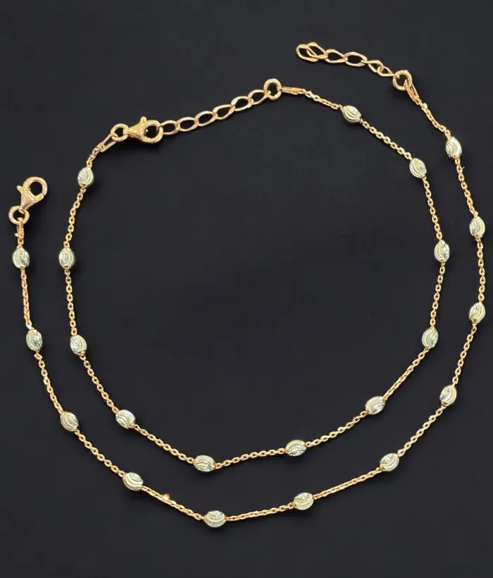 The Endless Sparkle Silver Rosegold Anklets Imported Earrings
