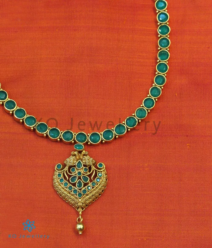 The Marala Silver Peacock Necklace Green Silversmith Necklaces