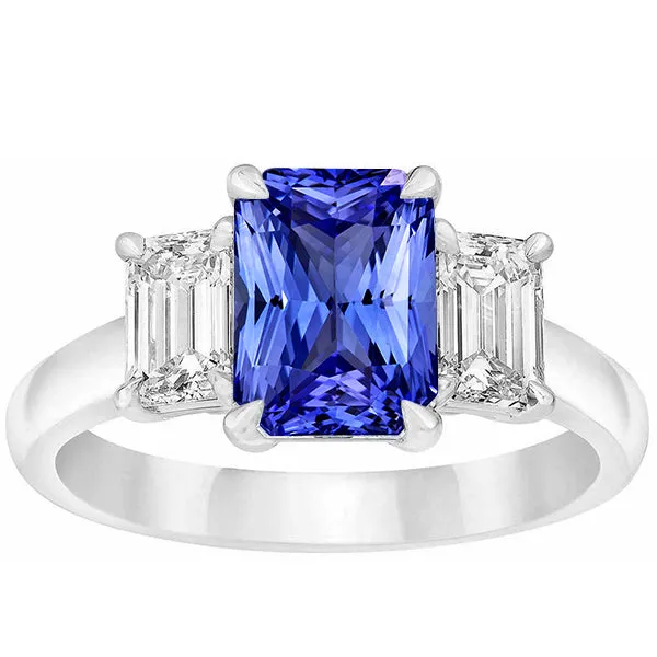 Three Stone Emerald Natural Earth Mined Diamond Ceylon Sapphire Ring 3 Carats Prong Set HarryChadEntcom Rings Three Stone Emerald Natural Earth Mined Diamond Ceylon Sapphire Ring 3 Carats Prong Set HarryChadEntcom Rings