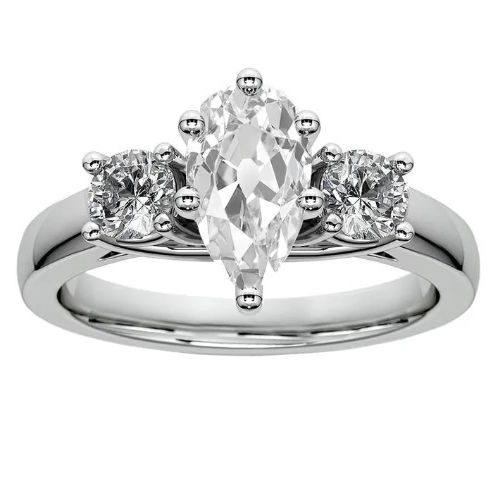 Three Stone Round Pear Old Mine Cut Natural Earth Mined Diamonds 550 Carats 14K Gold HarryChadEntcom Rings Three Stone Round Pear Old Mine Cut Natural Earth Mined Diamonds 550 Carats 14K Gold HarryChadEntcom Rings