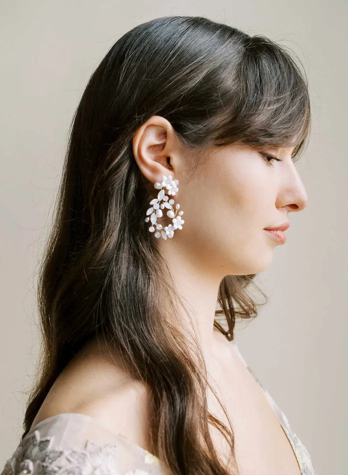 twigs honey Earrings Opals and petite daisies teardrop earring Style 2500
