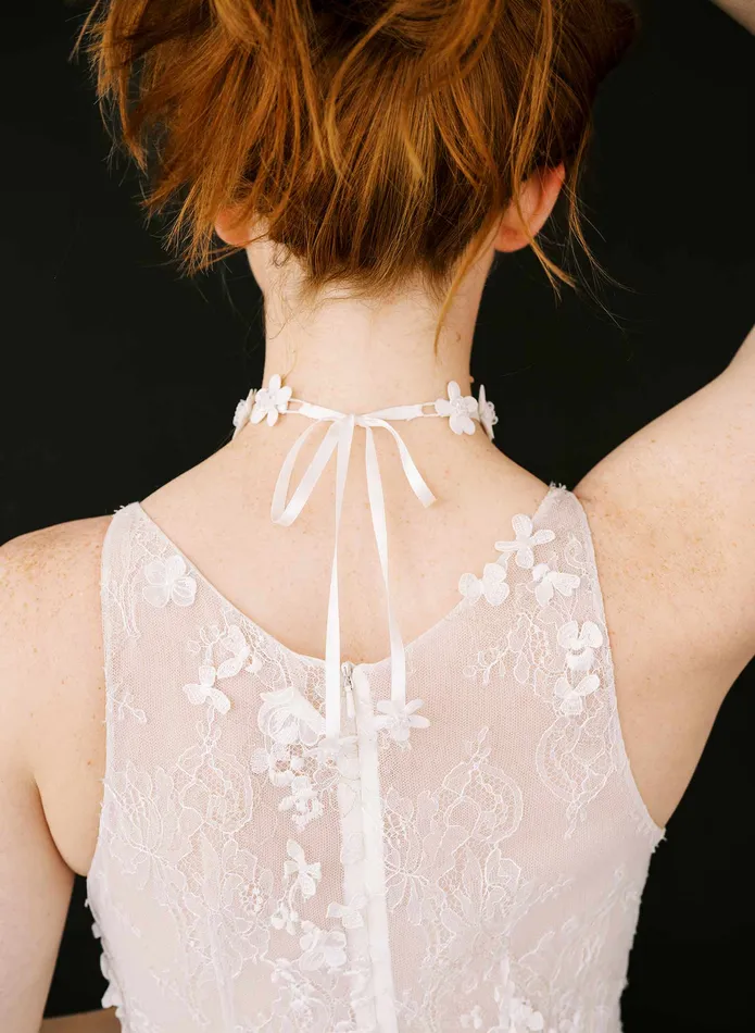 twigs honey Embroidered primrose choker necklace Style 2405 Necklaces