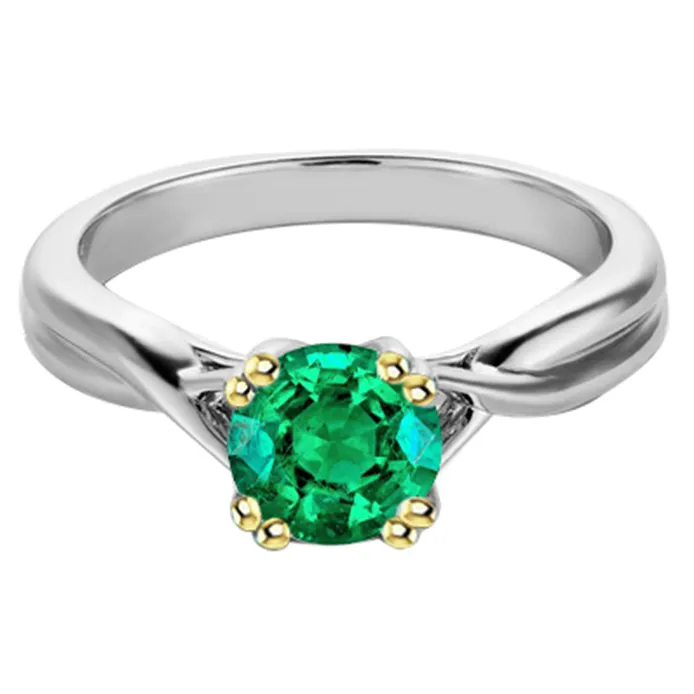 Unique Solitaire Ring Genuine Green Emerald HarryChadEntcom Rings