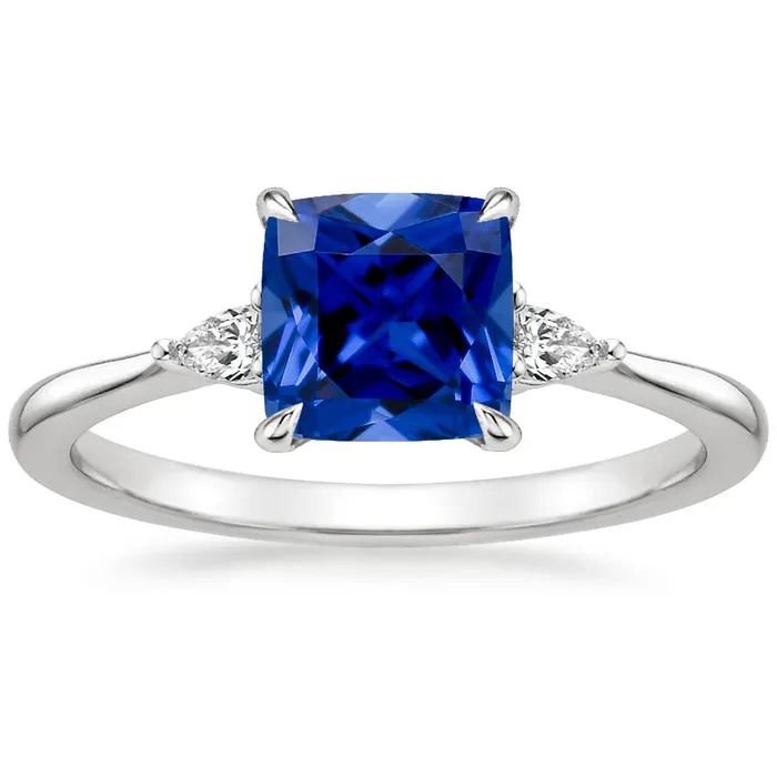 Womens 3 Stone Pear Natural Earth Mined Diamond Cushion Blue Sapphire Ring 250 Carats HarryChadEntcom Rings Womens 3 Stone Pear Natural Earth Mined Diamond Cushion Blue Sapphire Ring 250 Carats HarryChadEntcom Rings