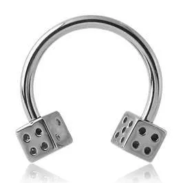 14g Dice Stainless Circular Barbell Tulsa Body Jewelry Bracelets