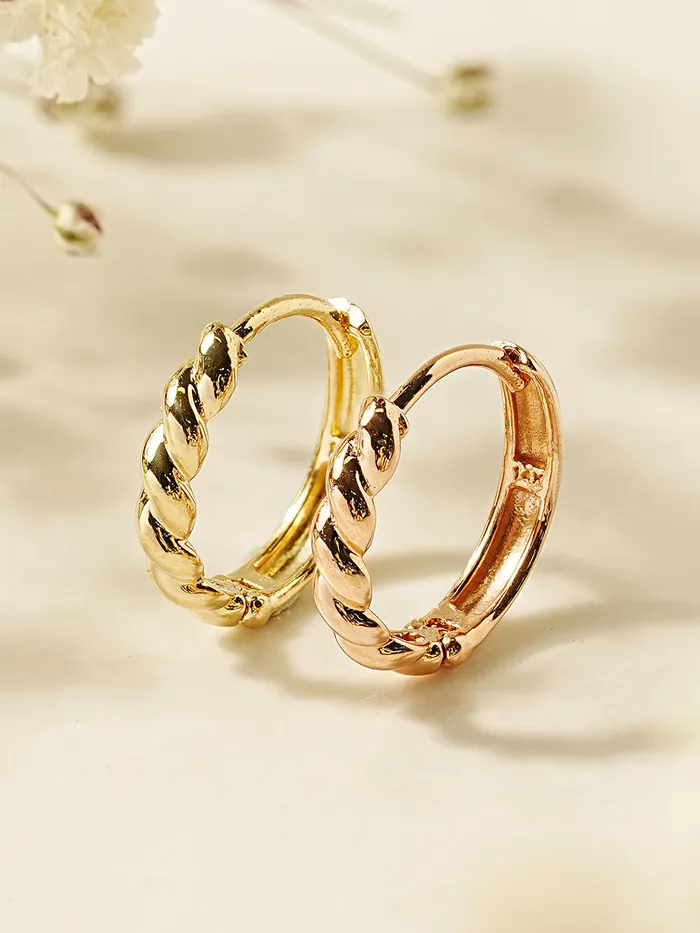 14K 18K Double Knotting Cartilage Hoop Earring MinimalBijoux Earrings