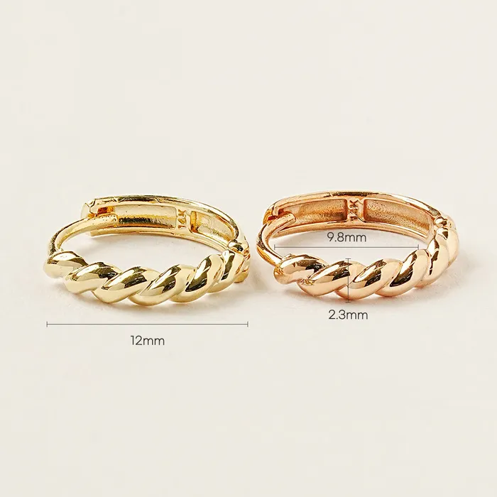 14K 18K Double Knotting Cartilage Hoop Earring MinimalBijoux Earrings
