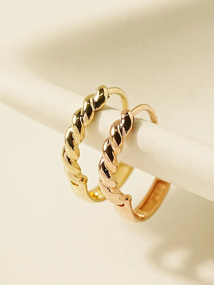 14K 18K Double Knotting Cartilage Hoop Earring MinimalBijoux Earrings