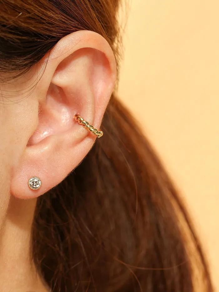 14K 18K Double Knotting Cartilage Hoop Earring MinimalBijoux Earrings
