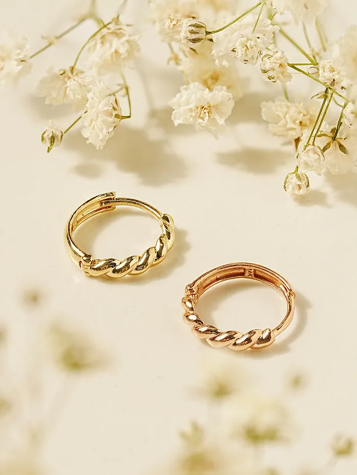 14K 18K Double Knotting Cartilage Hoop Earring MinimalBijoux Earrings