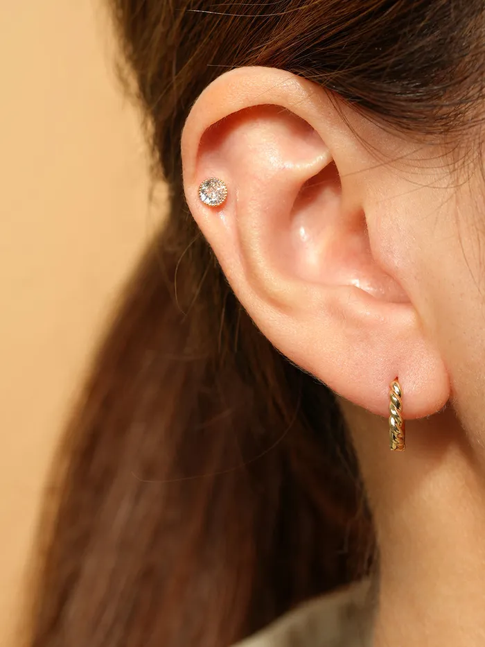 14K 18K Double Knotting Cartilage Hoop Earring MinimalBijoux Earrings