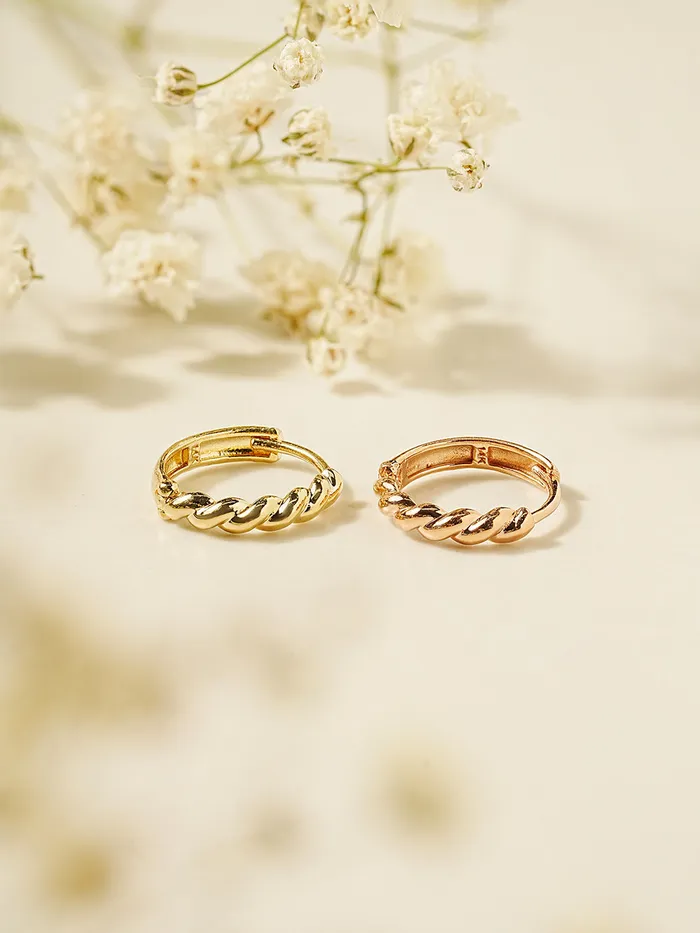 14K 18K Double Knotting Cartilage Hoop Earring MinimalBijoux Earrings