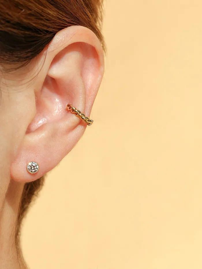 14K 18K Double Knotting Cartilage Hoop Earring MinimalBijoux Earrings