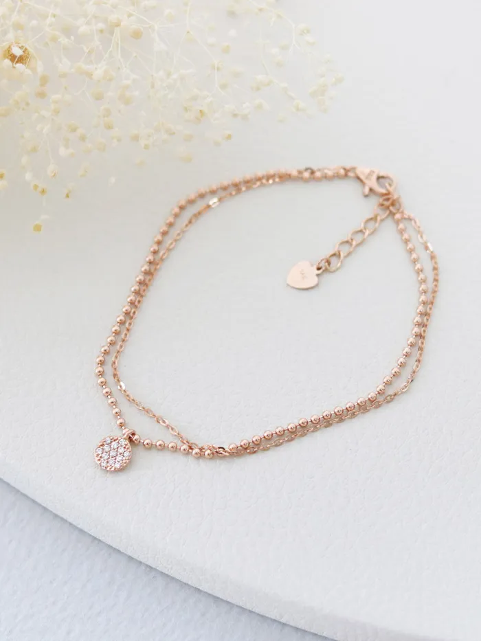 14K 18K Gold CZ Charm Ball Bracelet MinimalBijoux Bracelets