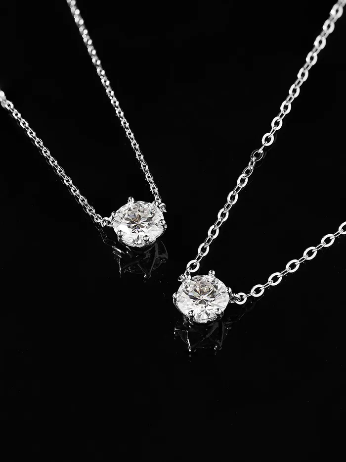 14K 18K Gold Moissanite Necklace MinimalBijoux Necklaces