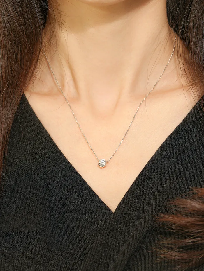14K 18K Gold Moissanite Necklace MinimalBijoux Necklaces