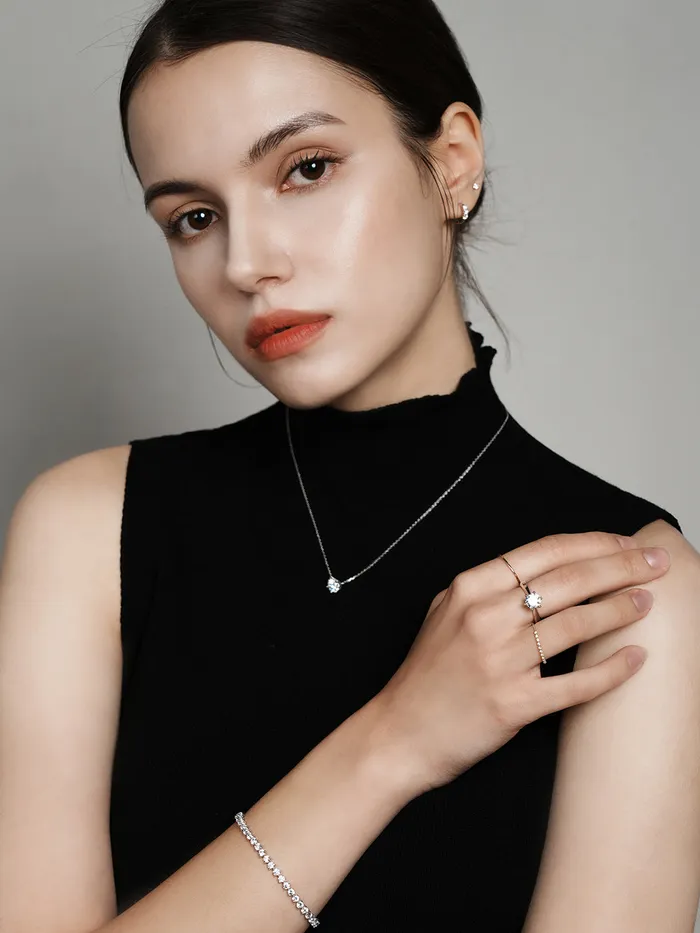 14K 18K Gold Moissanite Necklace MinimalBijoux Necklaces