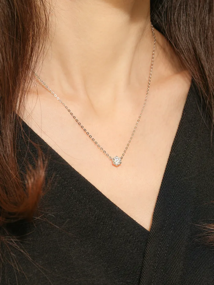 14K 18K Gold Moissanite Necklace MinimalBijoux Necklaces