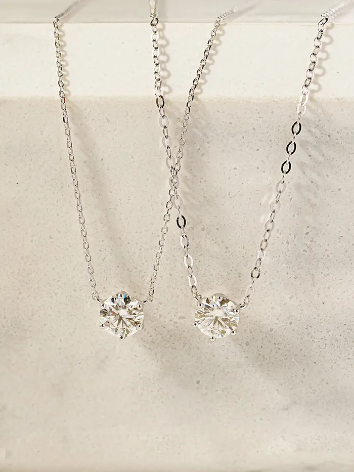 14K 18K Gold Moissanite Necklace MinimalBijoux Necklaces