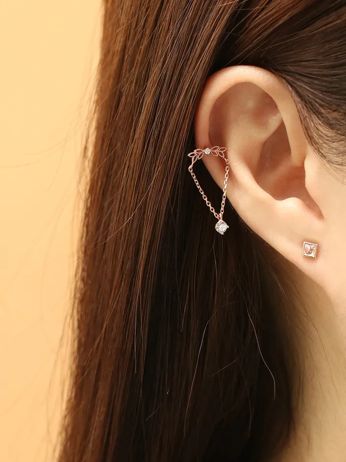 14K Gold Angel Wings CZ drop Cartilage Earring 20G18G16G MinimalBijoux Earrings